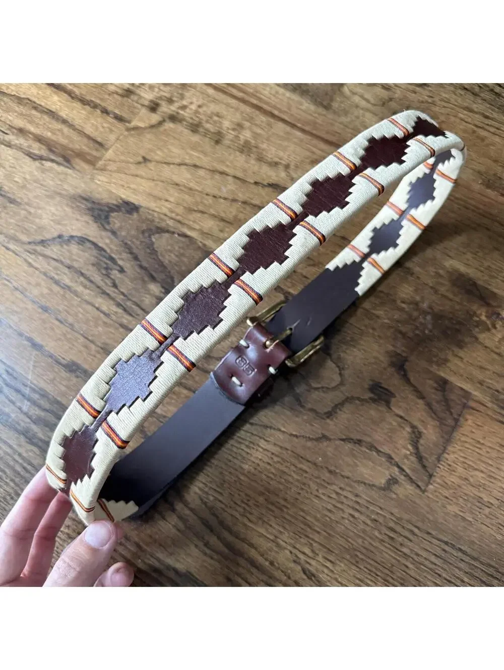 🧵 Handwoven Leather Southwestern Aztec Belt Size 85 (30-34”)